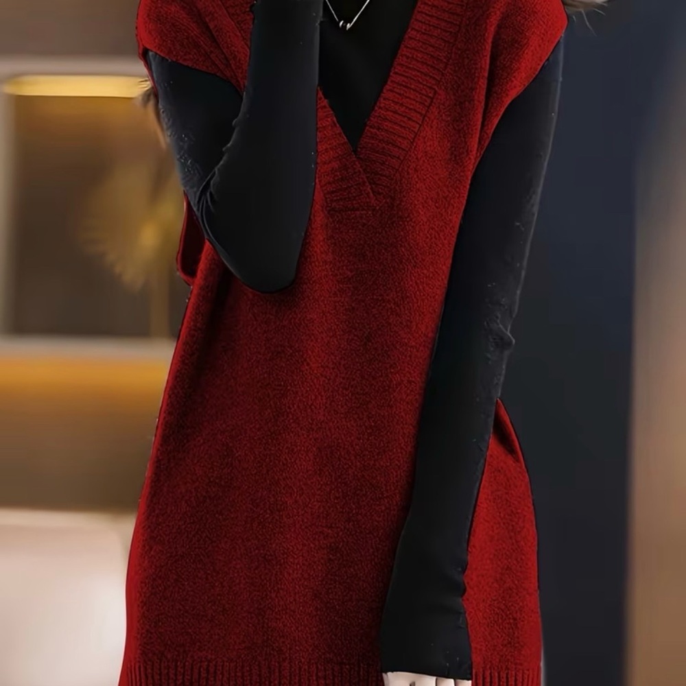 Women's Red Sweater Vest